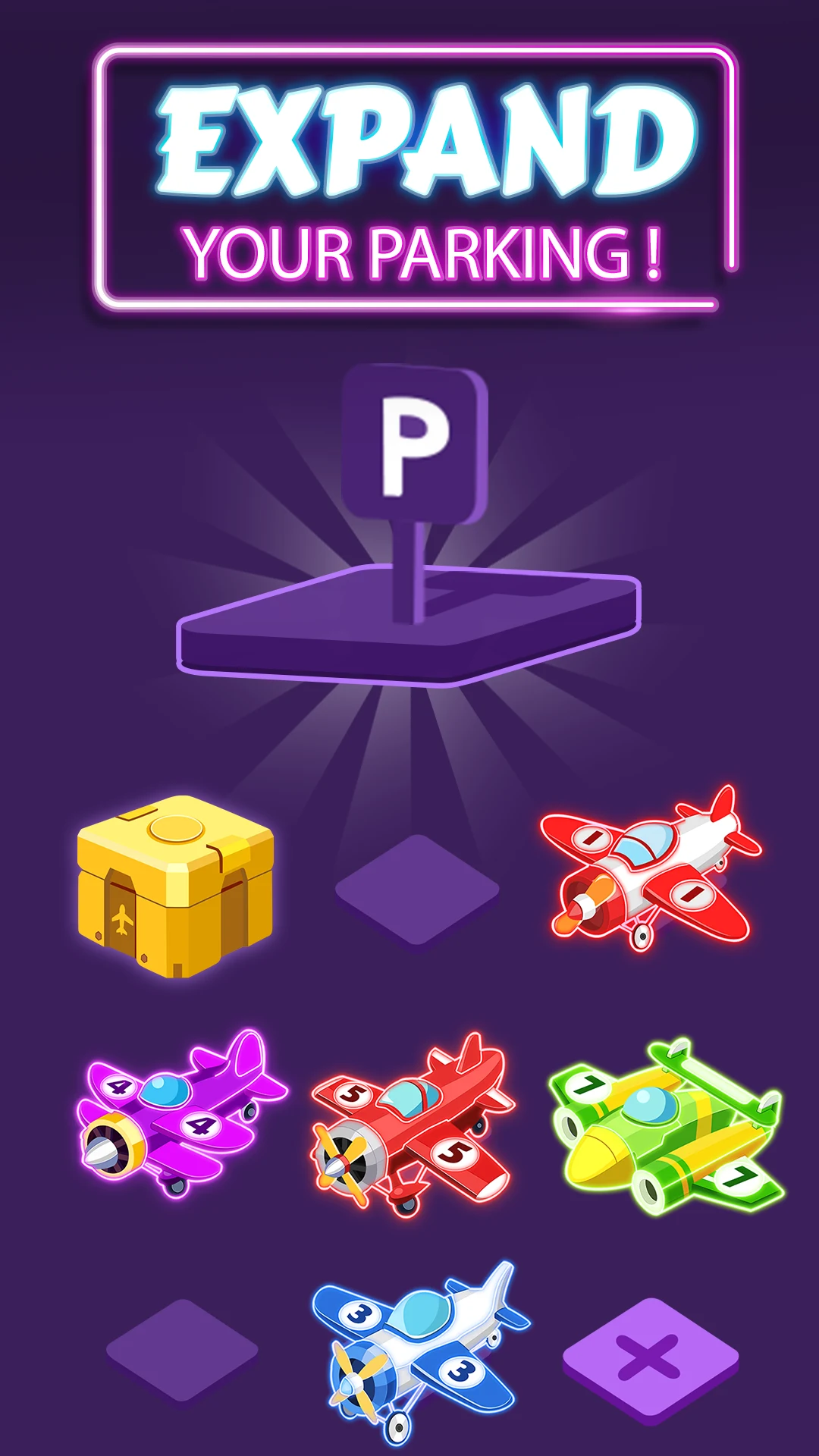 Merge Planes Neon Game Idle screenshot